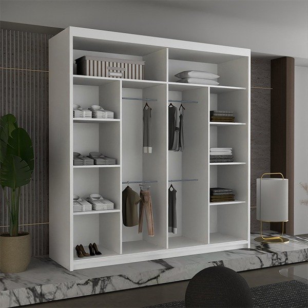 DIAMOND WHITE WARDROBE 150cm/203cm - Image 2