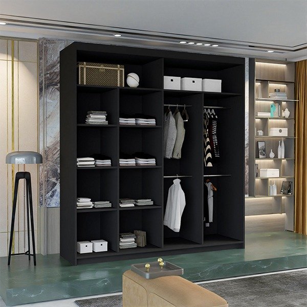 MARIKA BLACK WARDROBE 120cm/150cm/180cm/203cm - Image 2