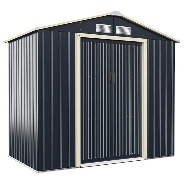 Outdoor Garden Storage Shed - Grey - Image 2