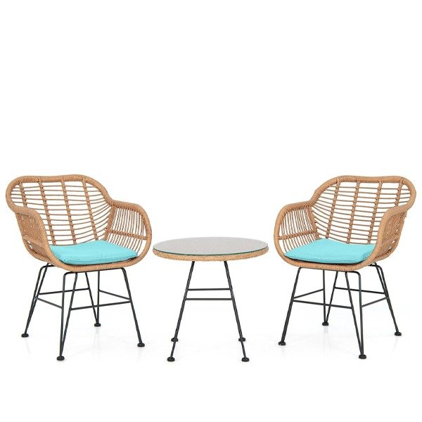 Three-piece Outdoor Patio Rattan Furniture Set - Image 3